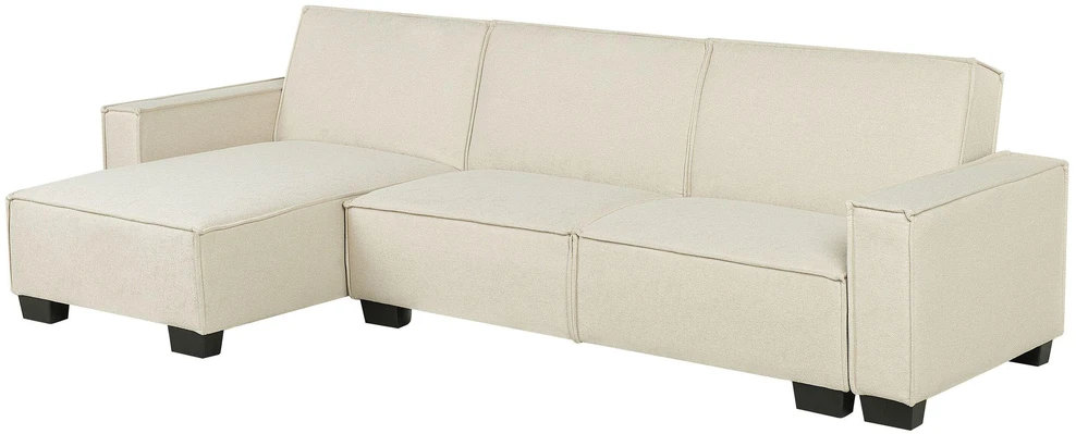 Sofa Beliani Išskleidžiamas kampas ROMEDAL, 3 vietų, smėlio spalvos, dešininis