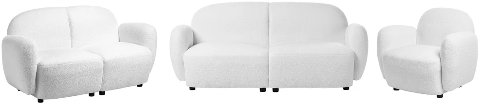 Sofa Beliani JULE poilsio baldų komplektas 6 žmonėms, „Bouclé“, balkšvas