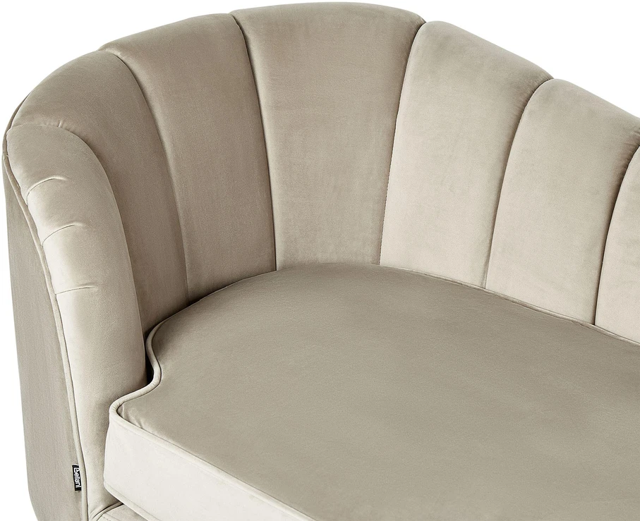 Sofa Beliani Kairinis gultas ALLIER, veliūras, smėlio spalvos