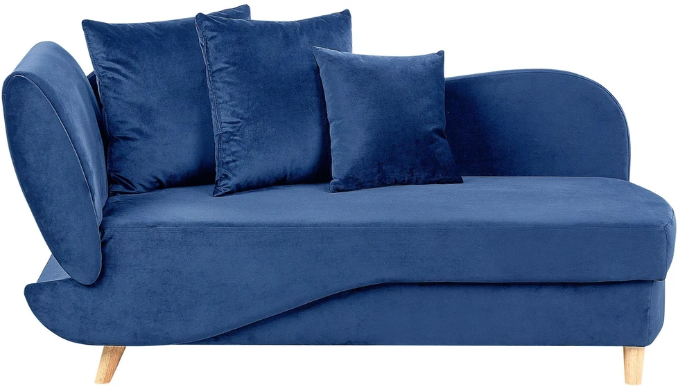 Sofa Beliani Kairinis gultas MERI su daiktadėže, tamsiai mėlynas veliūras