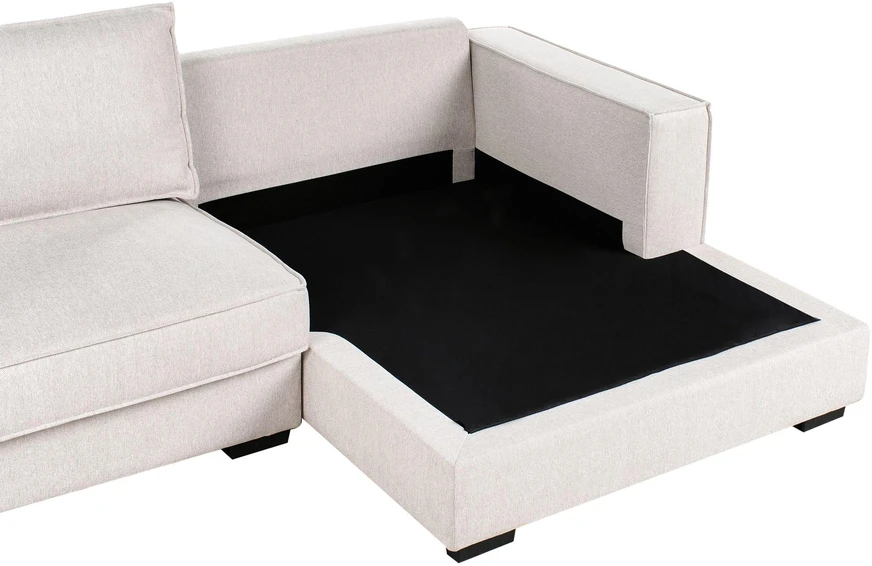 Sofa Beliani Kairinis kampas RENDERS šviesiai smėlio spalvos