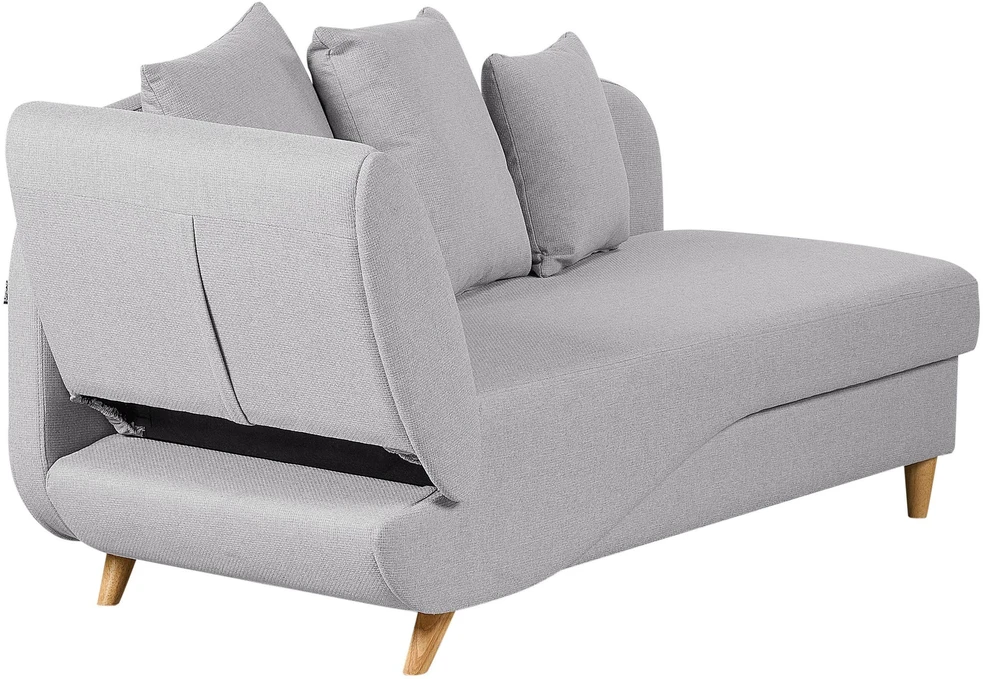 Sofa Beliani Kairinis sėdimas gultas MERI su daiktadėže, sintetinis linas, šviesiai pilkas