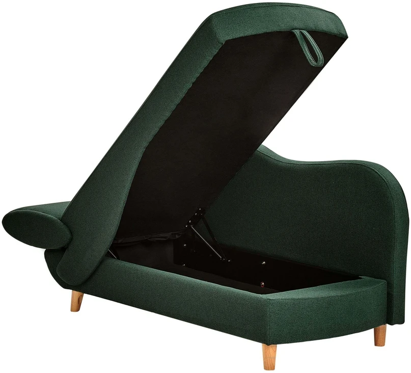 Sofa Beliani Kairinis sėdimas gultas MERI su daiktadėže, sintetinė lininė medžiaga, žalias