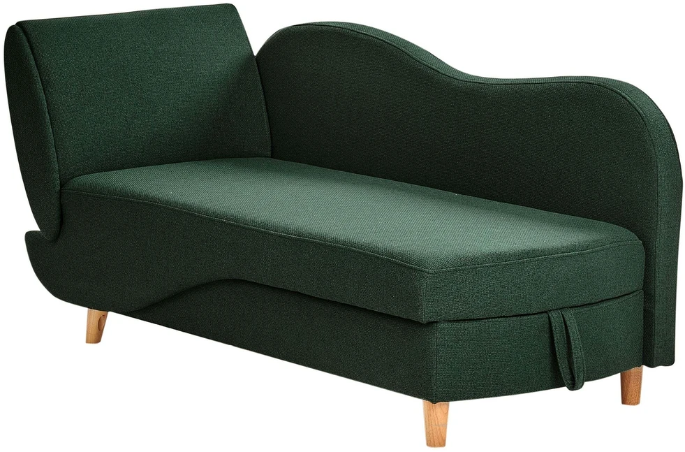 Sofa Beliani Kairinis sėdimas gultas MERI su daiktadėže, sintetinė lininė medžiaga, žalias