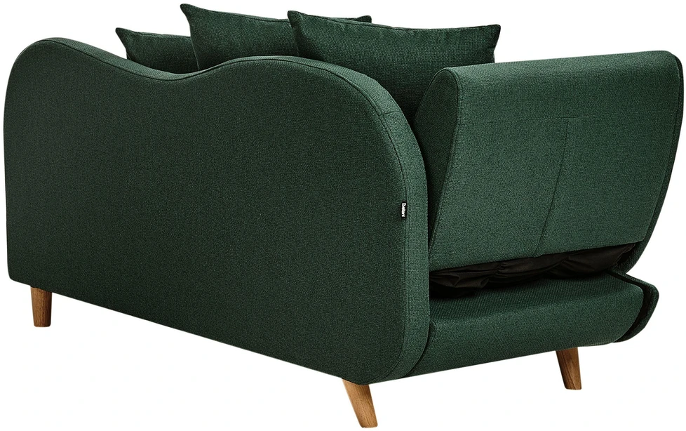 Sofa Beliani Kairinis sėdimas gultas MERI su daiktadėže, sintetinė lininė medžiaga, žalias