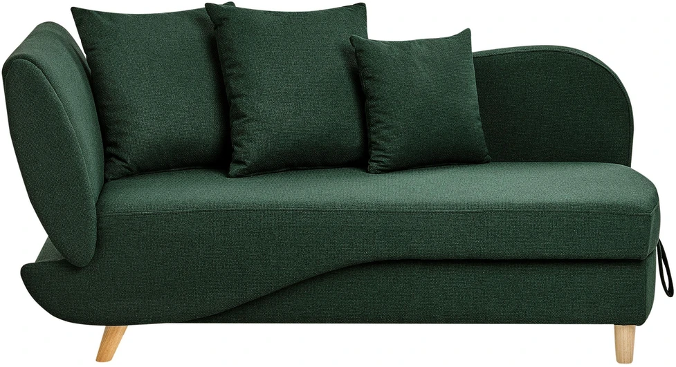 Sofa Beliani Kairinis sėdimas gultas MERI su daiktadėže, sintetinė lininė medžiaga, žalias