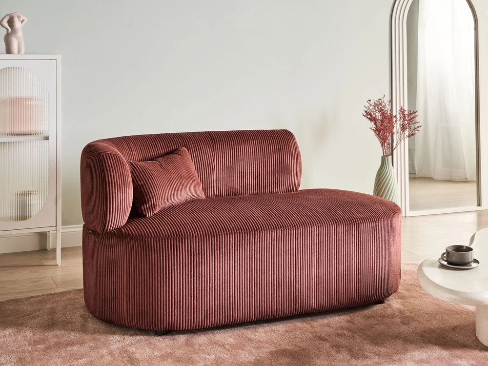 Sofa Beliani Kairinis sėdimas gultas VANVEY, velvetas, raudonas