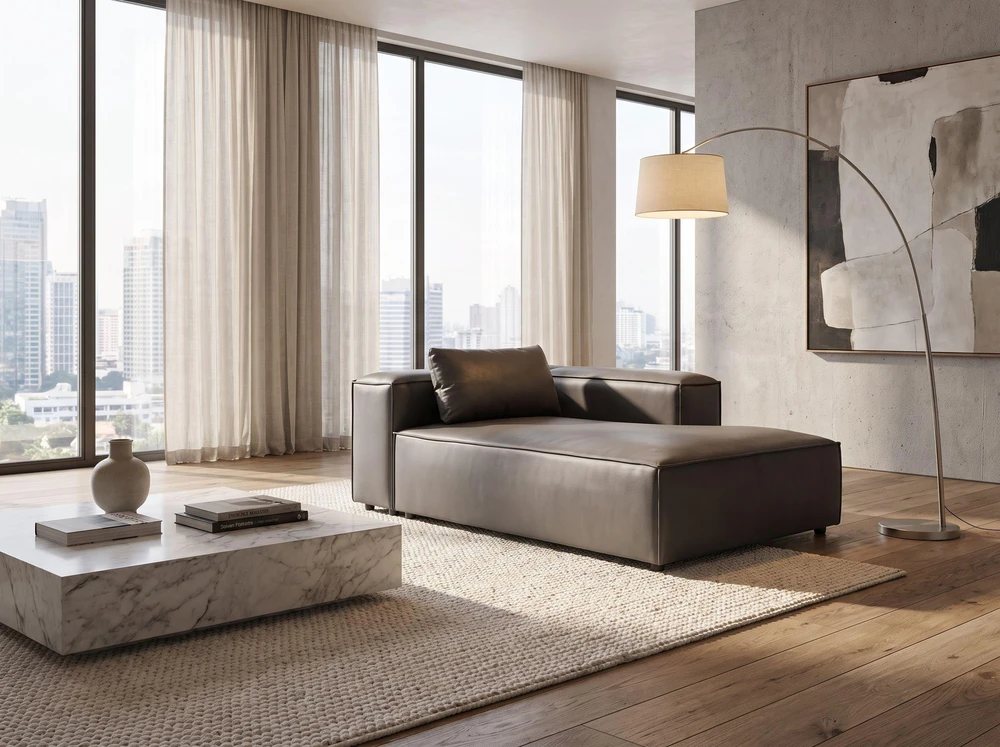 Sofa Beliani Kairinis šezlongas BRANDE, juodas