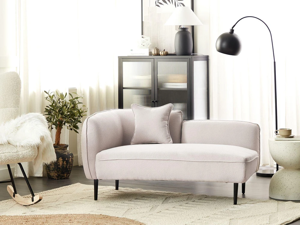Sofa Beliani Kairinis šezlongas CHEVANNES Boucle šviesiai smėlio spalvos