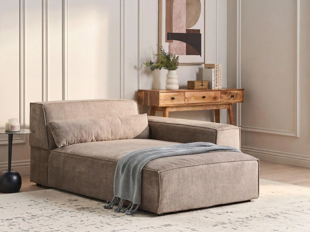 Sofa Beliani Kairinis šezlongas HELLNAR, šviesiai rudas