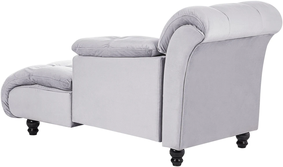 Sofa Beliani Kairinis šezlongas LORMONT veliūrinis, šviesiai pilkas