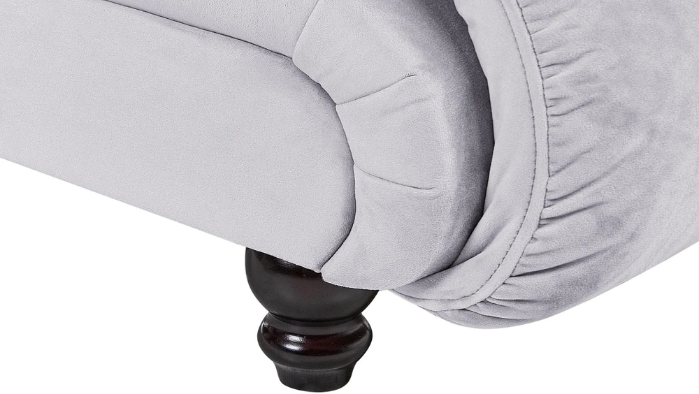 Sofa Beliani Kairinis šezlongas LORMONT veliūrinis, šviesiai pilkas