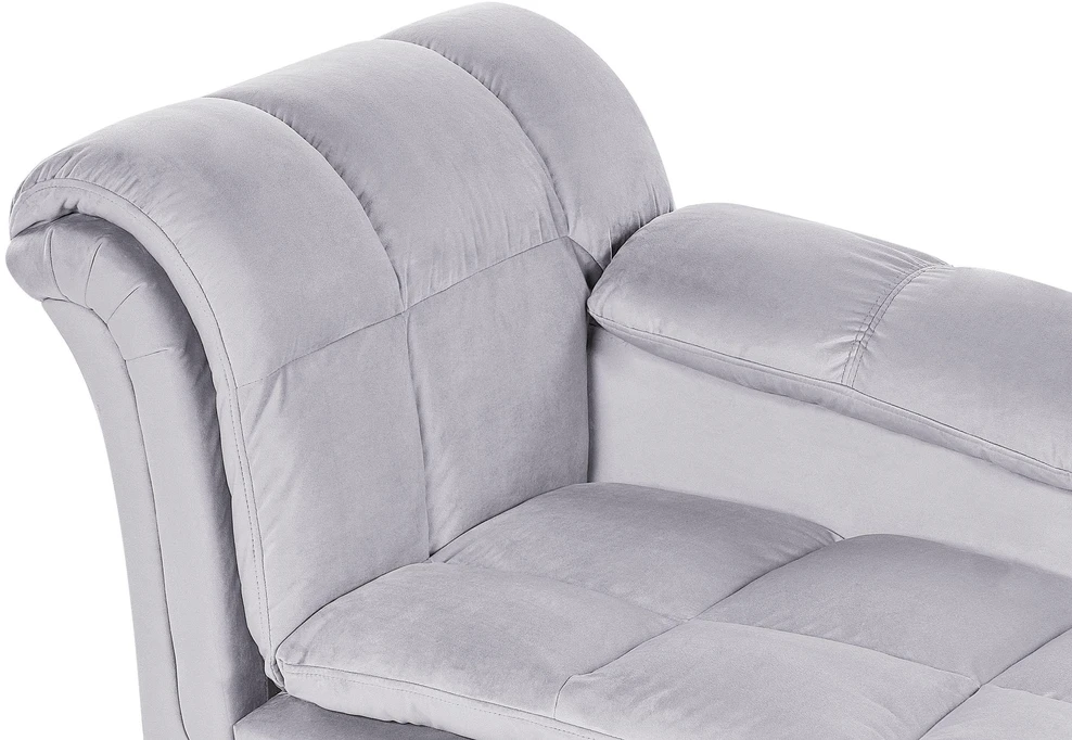 Sofa Beliani Kairinis šezlongas LORMONT veliūrinis, šviesiai pilkas