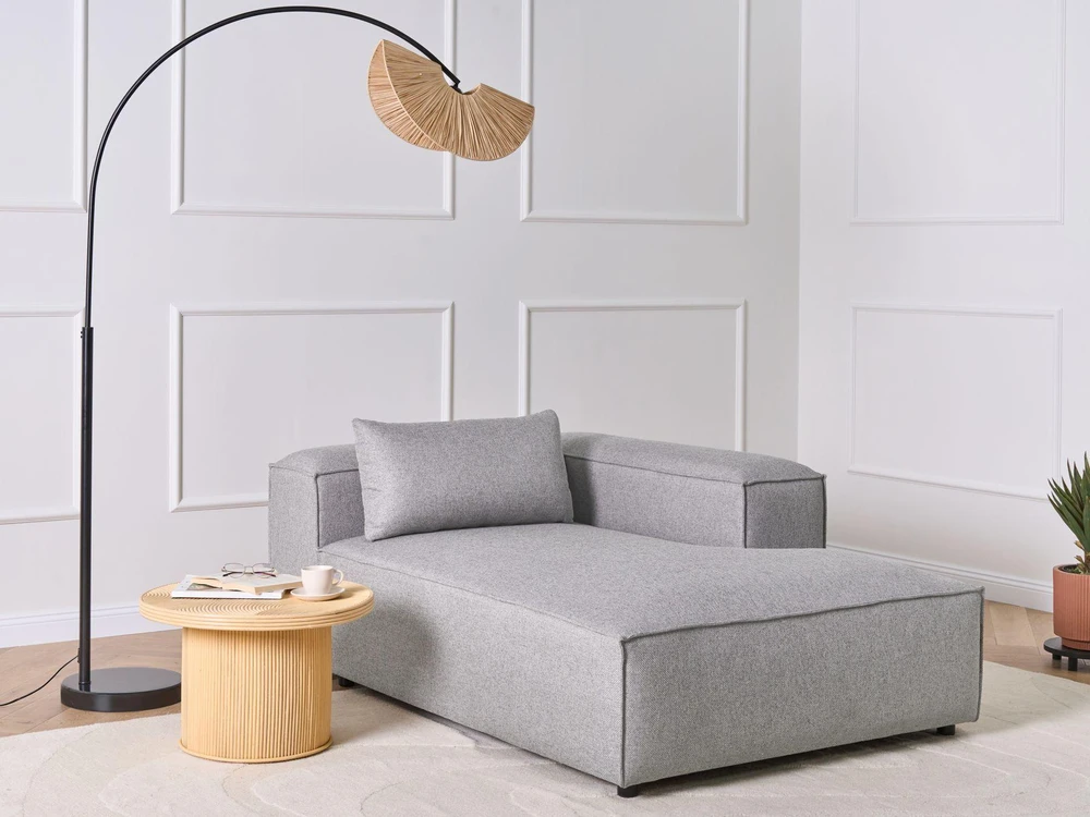 Sofa Beliani Kairysis gultas BRANDE Šviesiai pilkas