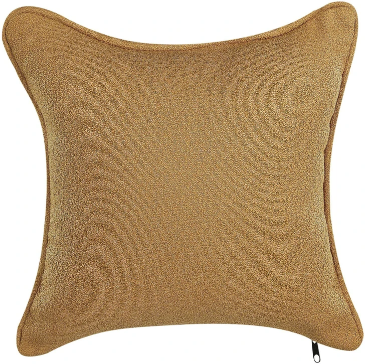 Sofa Beliani Kairysis gultas CHEVANNES iš „boucle“ audinio, garstyčių spalvos