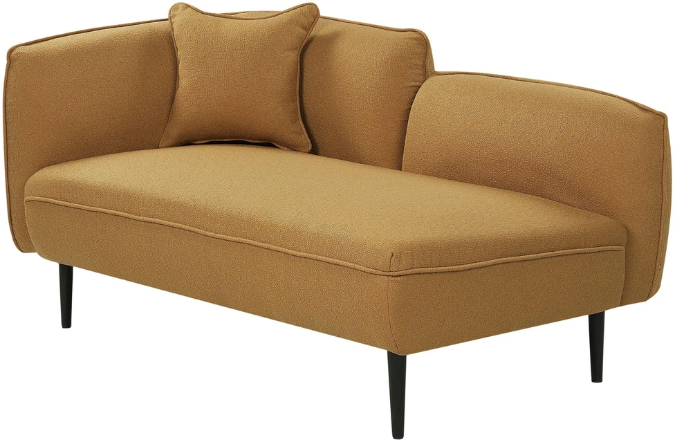 Sofa Beliani Kairysis gultas CHEVANNES iš „boucle“ audinio, garstyčių spalvos