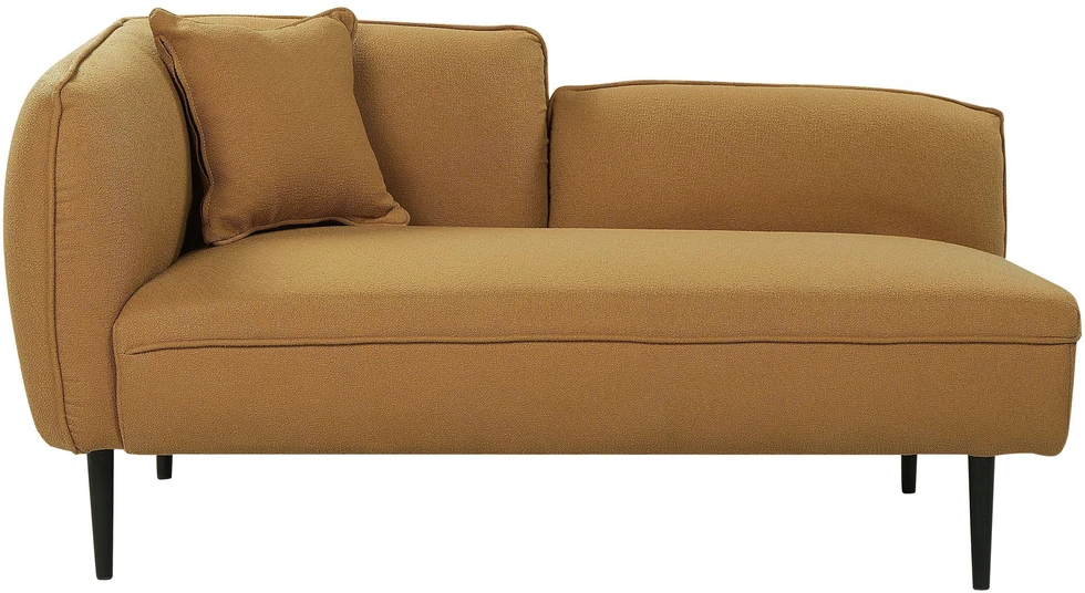 Sofa Beliani Kairysis gultas CHEVANNES iš „boucle“ audinio, garstyčių spalvos