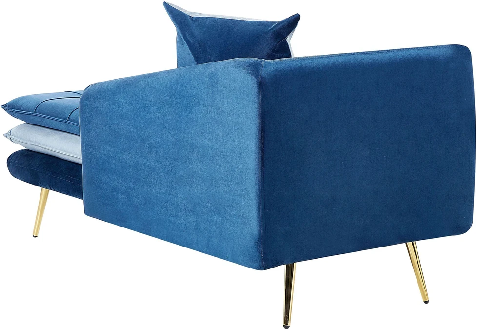 Sofa Beliani Kairysis gultas „GONESSE“ veliūrinis, mėlynas