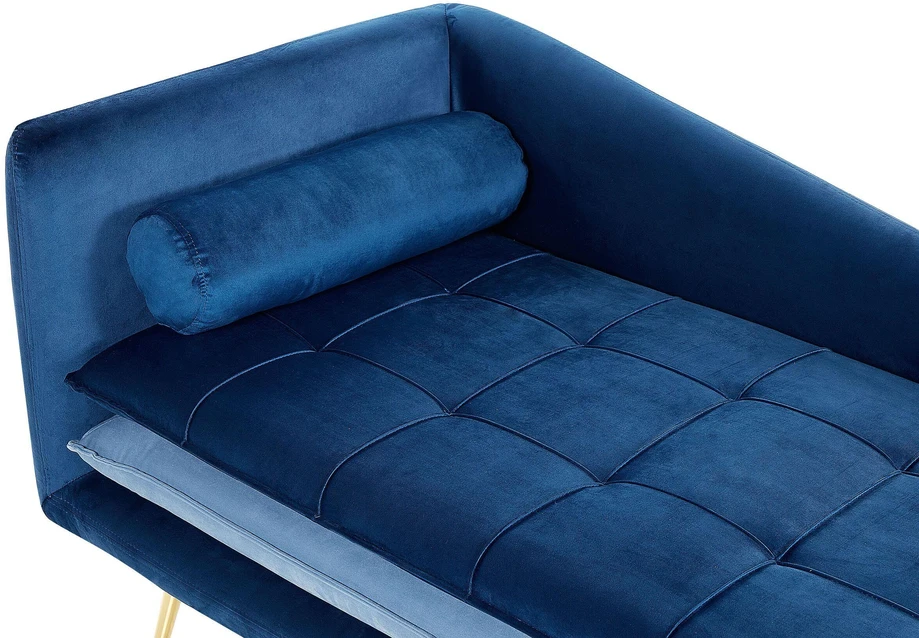 Sofa Beliani Kairysis gultas „GONESSE“ veliūrinis, mėlynas