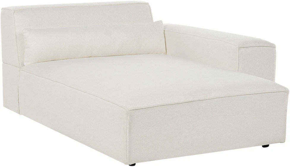 Sofa Beliani Kairysis gultas HELLNAR Boucle, kreminės baltos spalvos