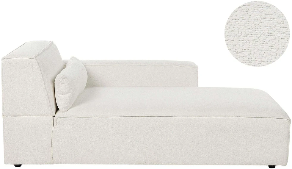 Sofa Beliani Kairysis gultas HELLNAR Boucle, kreminės baltos spalvos