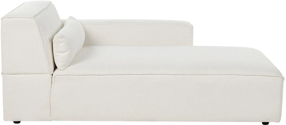Sofa Beliani Kairysis gultas HELLNAR Boucle, kreminės baltos spalvos