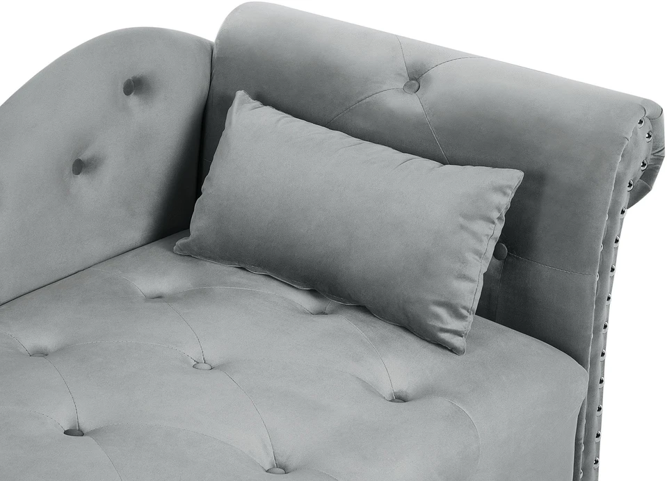Sofa Beliani Kairysis gultas IVRY Veliūras Pilkas