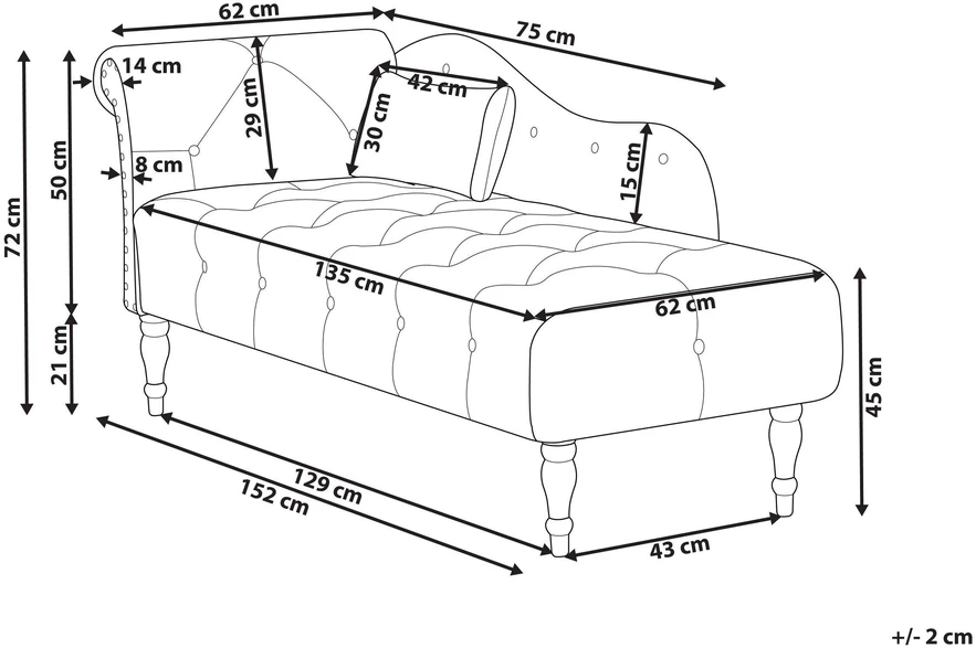 Sofa Beliani Kairysis gultas IVRY, veliūras, šviesiai smėlio spalvos