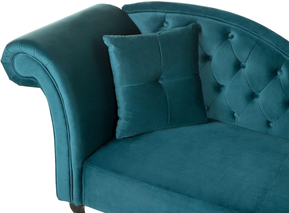 Sofa Beliani Kairysis gultas LATTES, aksominis, lazūro spalva