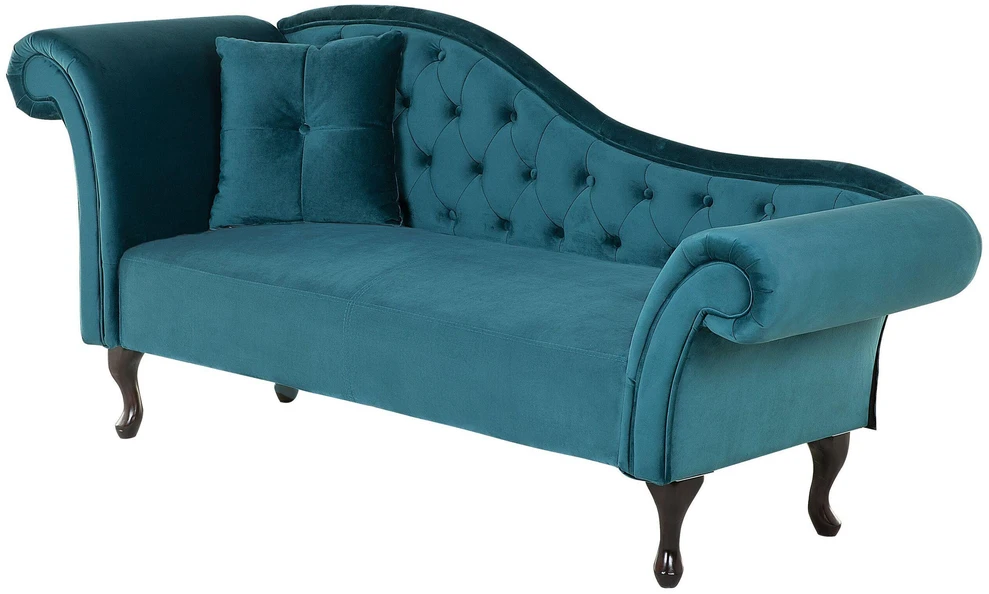 Sofa Beliani Kairysis gultas LATTES, aksominis, lazūro spalva