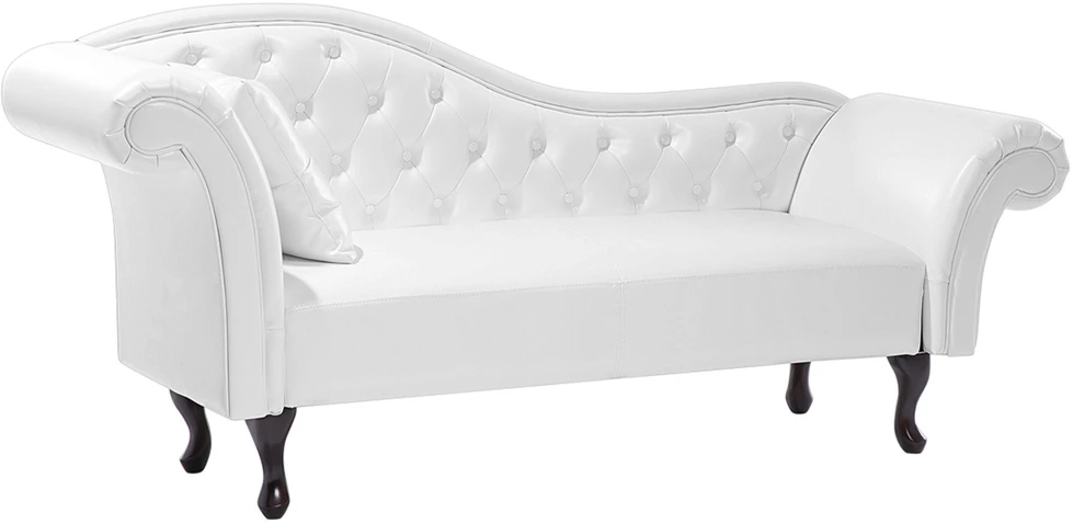 Sofa Beliani Kairysis gultas LATTES, dirbtinė oda, baltas