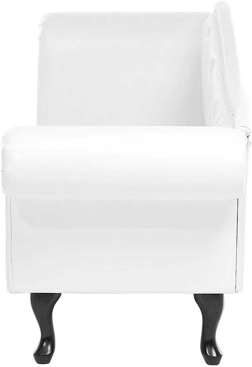 Sofa Beliani Kairysis gultas LATTES, dirbtinė oda, baltas