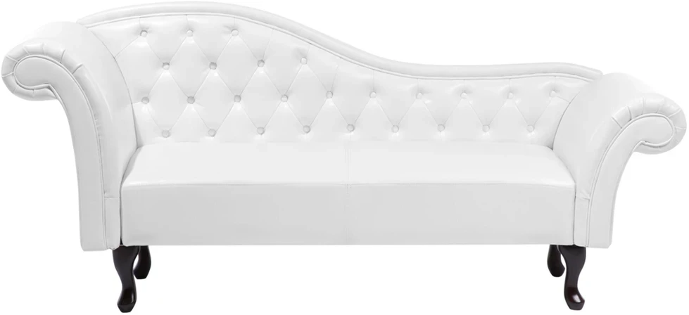 Sofa Beliani Kairysis gultas LATTES, dirbtinė oda, baltas