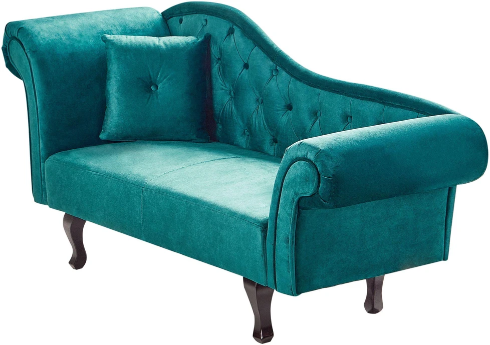 Sofa Beliani Kairysis gultas LATTES II veliūras smaragdo spalvos su pagalve