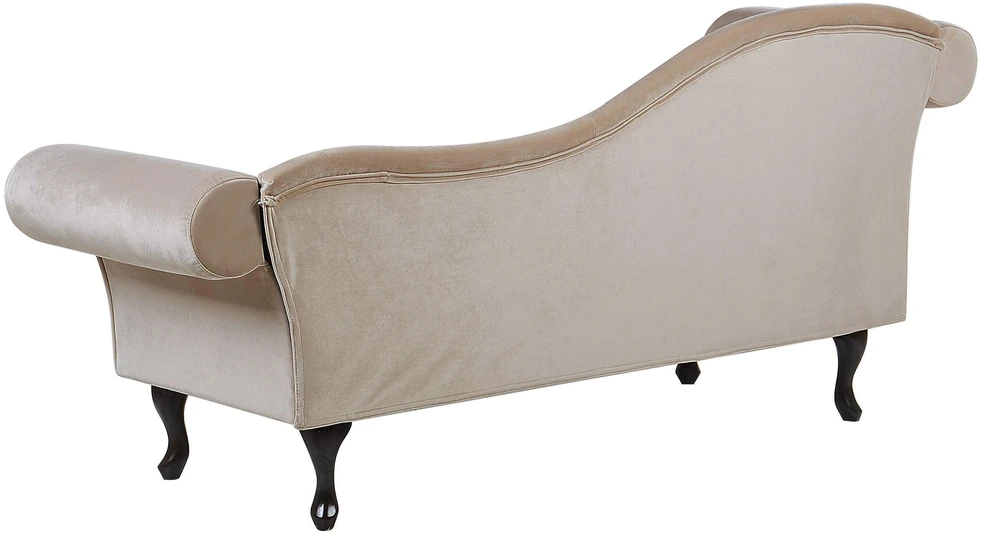 Sofa Beliani Kairysis gultas LATTES, veliūras, smėlio spalvos