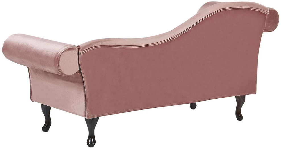 Sofa Beliani Kairysis gultas LATTES, veliūrinis, rožinis