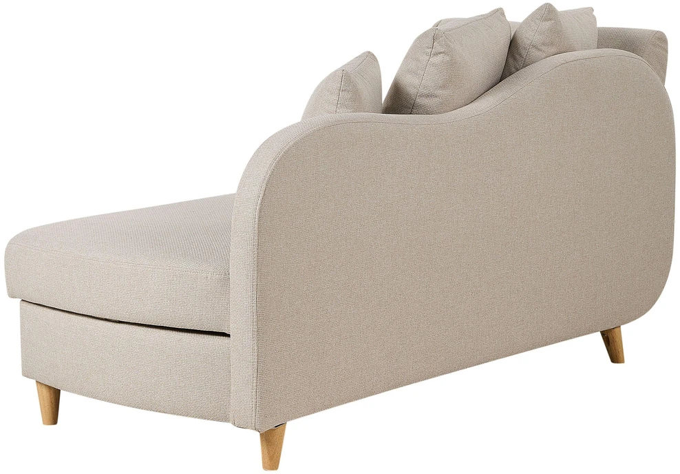 Sofa Beliani Kairysis gultas MERI su daiktadėže, sintetinis linas, šviesiai smėlio spalvos