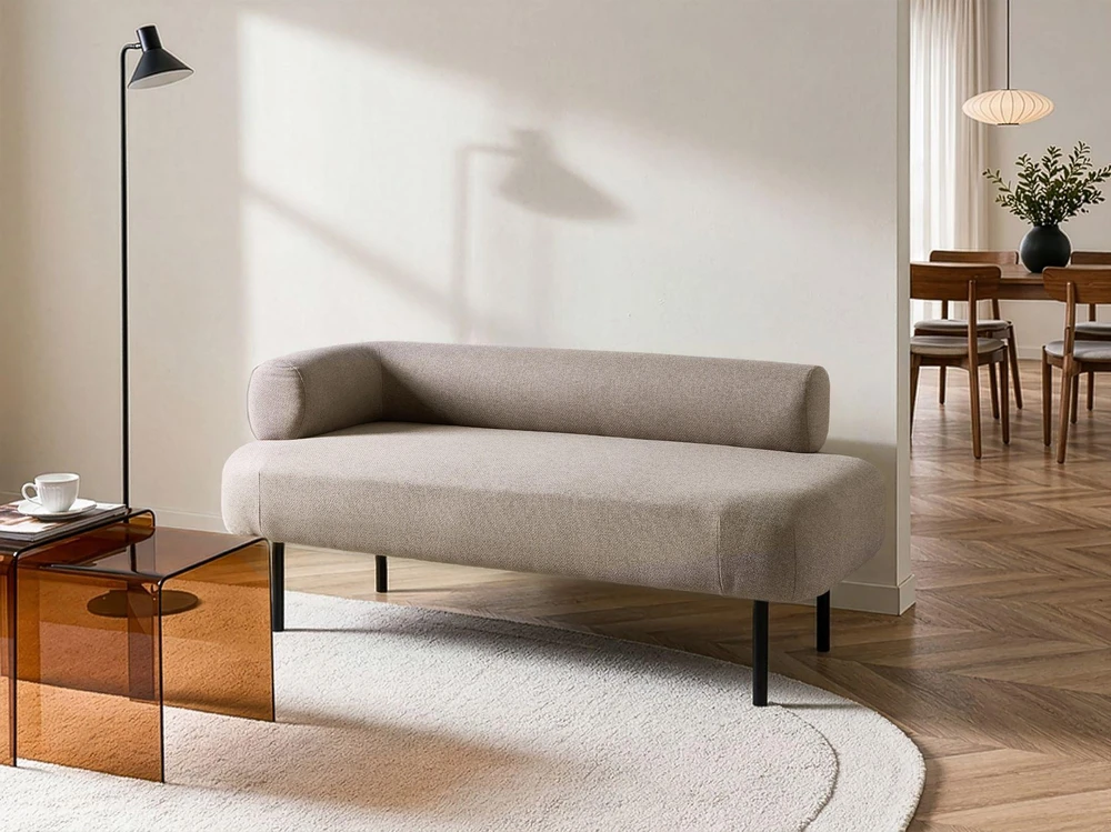 Sofa Beliani Kairysis gultas MIRMANDE smėlio ir pilkos spalvos