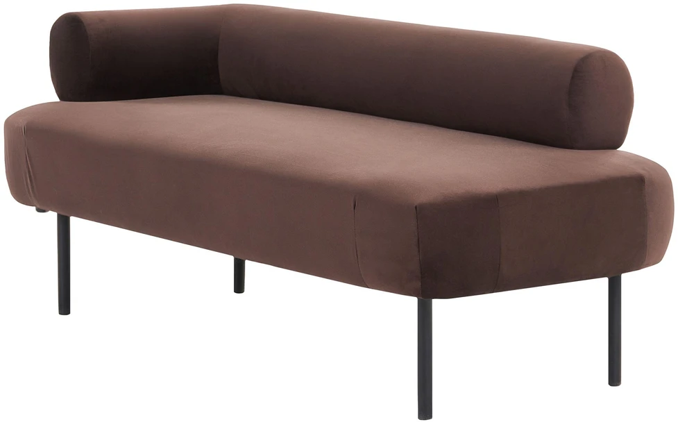 Sofa Beliani Kairysis gultas MIRMANDE tamsiai rudas veliūrinis