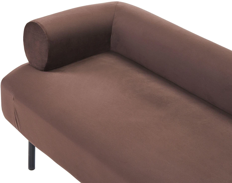 Sofa Beliani Kairysis gultas MIRMANDE tamsiai rudas veliūrinis
