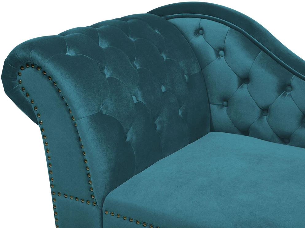 Sofa Beliani Kairysis gultas NIMES, mėlynas veliūras