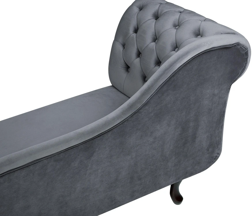 Sofa Beliani Kairysis gultas NIMES, veliūras, pilkas