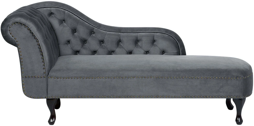 Sofa Beliani Kairysis gultas NIMES, veliūras, pilkas