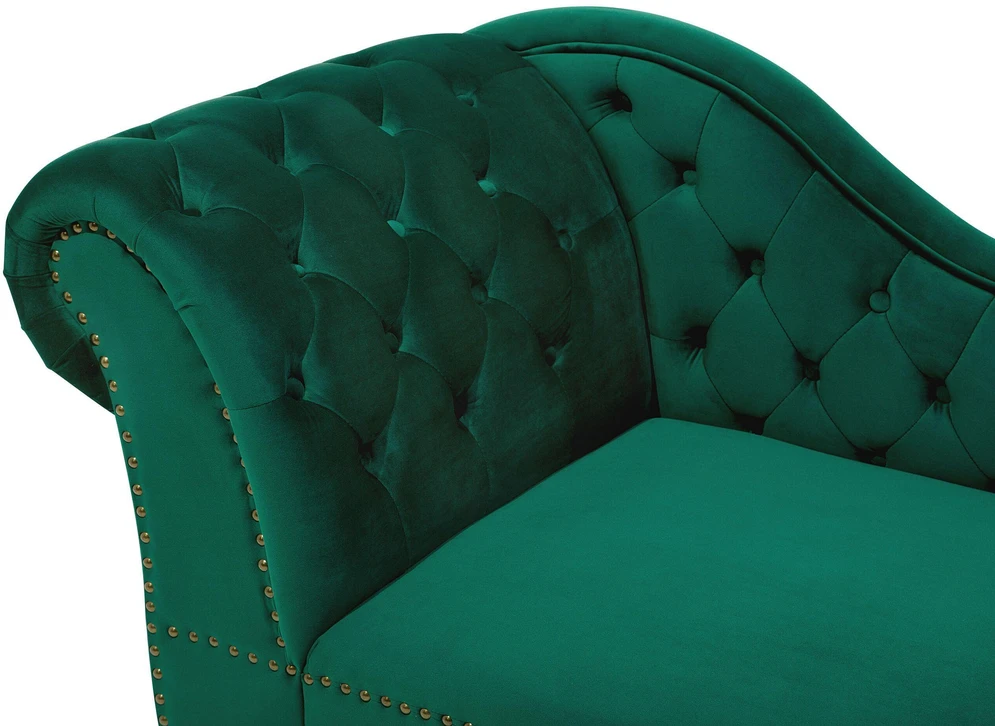 Sofa Beliani Kairysis gultas NIMES, veliūras, tamsiai žalias