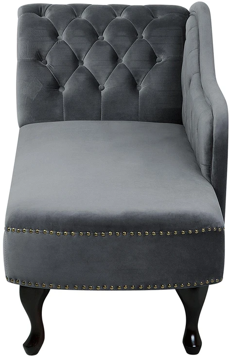 Sofa Beliani Kairysis gultas NIMES, veliūras, pilkas