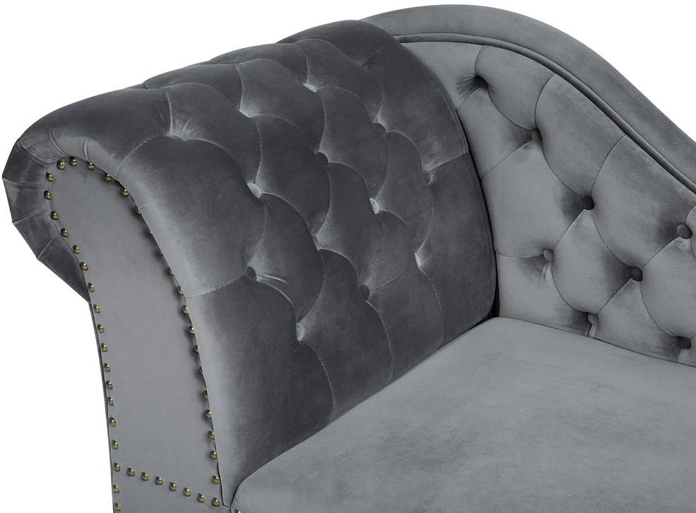 Sofa Beliani Kairysis gultas NIMES, veliūras, pilkas