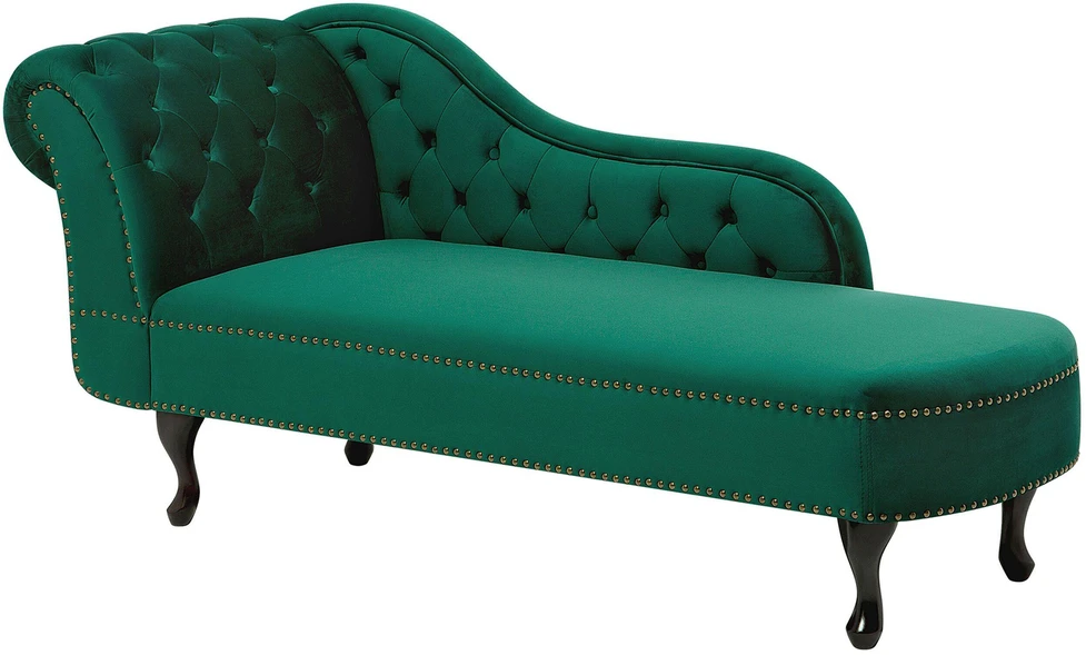 Sofa Beliani Kairysis gultas NIMES, veliūras, tamsiai žalias