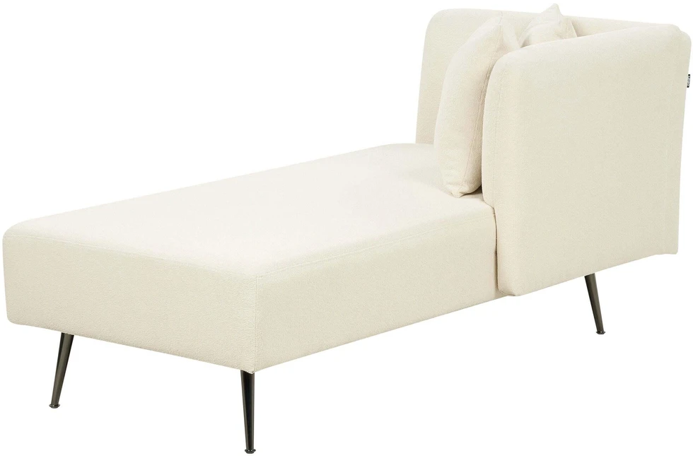 Sofa Beliani Kairysis gultas RIOM Boucle, kreminės baltos spalvos