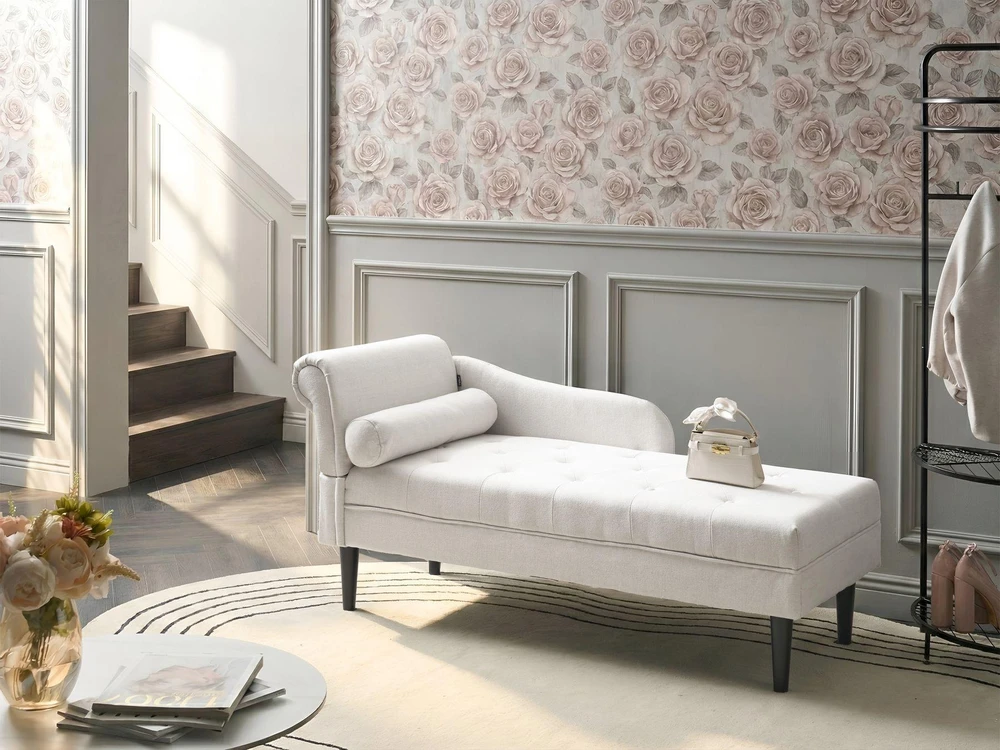 Sofa Beliani Kairysis gultas YVOIRE kreminės spalvos