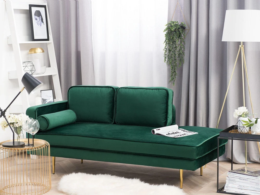 Sofa Beliani Kairysis gultukas MIRAMAS, smaragdo spalvos aksomas